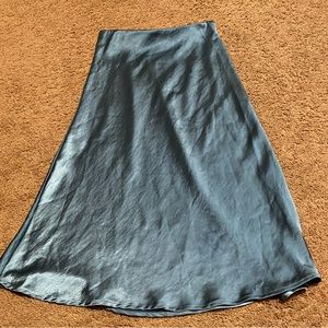 Satin midi skirt